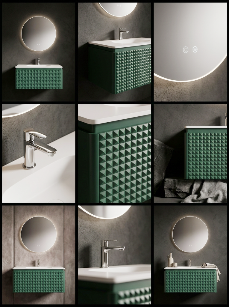 Wood Veneer Bath Furniture